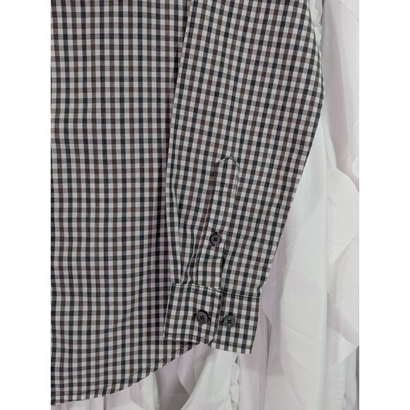 Chef Works Urban Collection Brown/White/Gray Gingham Long Sleeve Womens Size XS - Picture 2 of 10